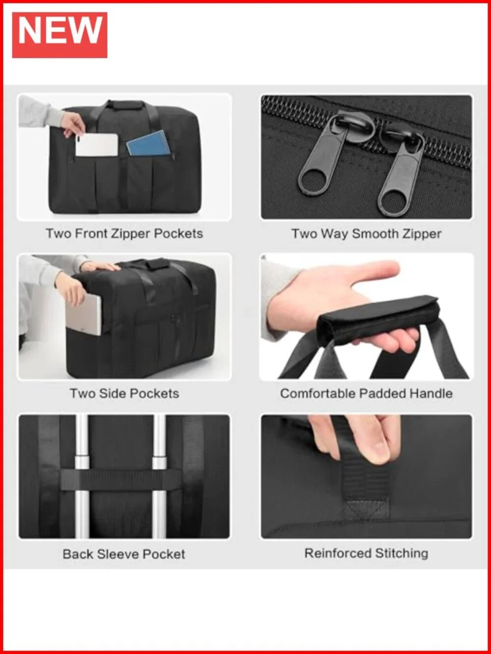 Large Foldable Travel Duffel Bag, 110L Collapsible Storage